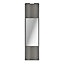 Porte de placard coulissante avec miroir effet chêne grisé profil gris GoodHome Arius H. 248,5 x L. 62.2 cm + amortisseurs