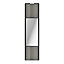 Porte de placard coulissante avec miroir effet chêne grisé profil noir GoodHome Arius H. 248,5 x L. 62.2 cm + amortisseurs