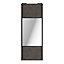 Porte de placard coulissante avec miroir gris antique avec cadre noir GoodHome Arius H. 248,5 x L. 92.2 cm