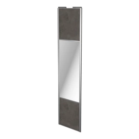 Porte de placard coulissante avec miroir gris antique profil gris GoodHome Arius H. 248,5 x L. 62.2 cm + amortisseurs