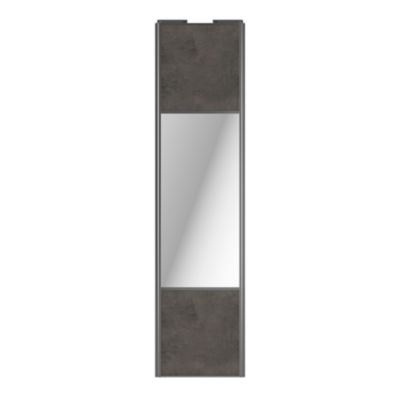 Porte de placard coulissante avec miroir gris antique profil gris GoodHome Arius H. 248,5 x L. 62.2 cm + amortisseurs