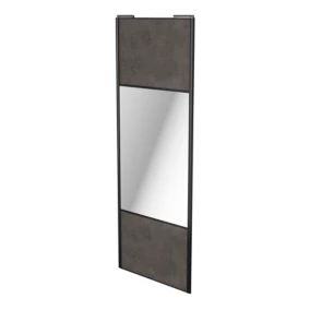 Porte de placard coulissante avec miroir gris antique profil noir GoodHome Arius H. 248,5 x L. 92.2 cm + amortisseurs
