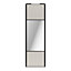 Porte de placard coulissante avec miroir gris clair mat profil noir GoodHome Arius H. 248,5 x L. 77.2 cm + amortisseurs