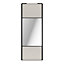 Porte de placard coulissante avec miroir gris clair mat profil noir GoodHome Arius H. 248,5 x L. 92.2 cm + amortisseurs