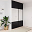 Porte de placard coulissante avec miroir noir avec cadre noir GoodHome Arius H. 248,5 x L. 92.2 cm