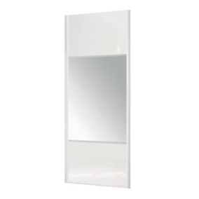 Porte de placard coulissante avec miroir Valla coloris blanc l. 92,2 x H. 247,5 cm