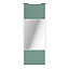 Porte de placard coulissante avec miroir vert de gris profil blanc GoodHome Arius H. 248,5 x L. 92.2 cm + amortisseurs