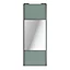 Porte de placard coulissante avec miroir vert de gris profil gris GoodHome Arius H. 248,5 x L. 77.2 cm + amortisseurs