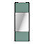 Porte de placard coulissante avec miroir vert de gris profil noir GoodHome Arius H. 248,5 x L. 92.2 cm + amortisseurs
