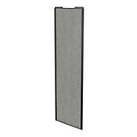 Porte de placard coulissante béton profil noir GoodHome Arius H. 248,5 x L. 77.2 cm + amortisseurs