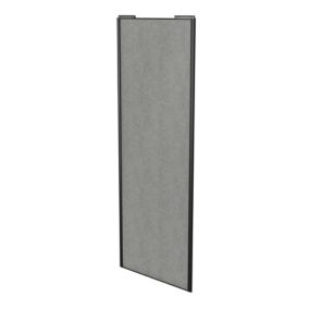 Porte de placard coulissante béton profil noir GoodHome Arius H. 248,5 x L. 92.2 cm + amortisseurs