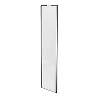Porte de placard coulissante blanc brillant avec cadre gris GoodHome Arius H. 248,5 x L. 62.2 cm