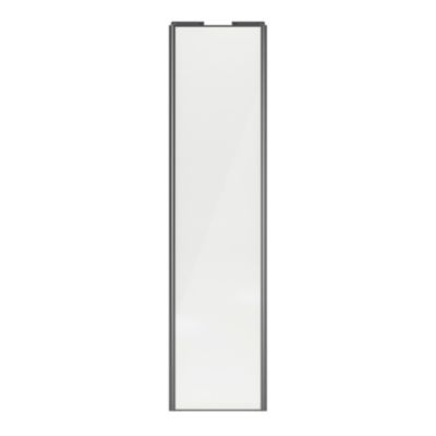 Porte de placard coulissante blanc brillant avec cadre gris GoodHome Arius H. 248,5 x L. 62.2 cm