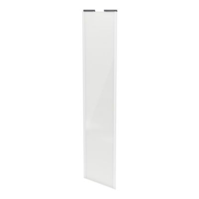 Porte de placard coulissante blanc brillant profil blanc GoodHome Arius H. 248,5 x L. 62.2 cm + amortisseurs