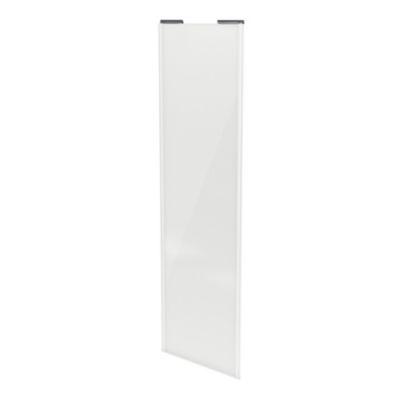 Porte de placard coulissante blanc brillant profil blanc GoodHome Arius H. 248,5 x L. 77.2 cm + amortisseurs