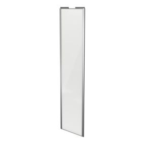 Porte de placard coulissante blanc brillant profil gris GoodHome Arius H. 248,5 x L. 62.2 cm + amortisseurs