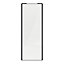 Porte de placard coulissante blanc brillant profil noir GoodHome Arius H. 248,5 x L. 92.2 cm + amortisseurs