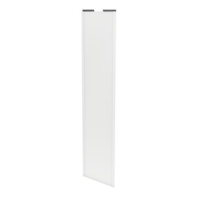 Porte de placard coulissante blanc profil blanc GoodHome Arius H. 248,5 x L. 62.2 cm + amortisseurs