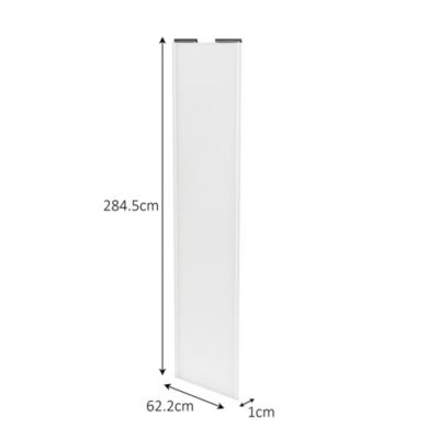 Porte de placard coulissante blanc profil blanc GoodHome Arius H. 248,5 x L. 62.2 cm + amortisseurs