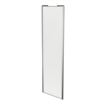 Porte de placard coulissante blanc profil gris GoodHome Arius H. 248,5 x L. 77.2 cm + amortisseurs
