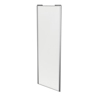 Porte de placard coulissante blanc profil gris GoodHome Arius H. 248,5 x L. 92.2 cm + amortisseurs