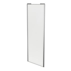 Porte de placard coulissante blanc profil gris GoodHome Arius H. 248,5 x L. 92.2 cm + amortisseurs