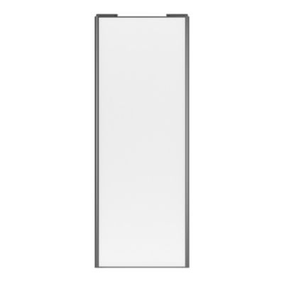 Porte de placard coulissante blanc profil gris GoodHome Arius H. 248,5 x L. 92.2 cm + amortisseurs