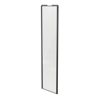 Porte de placard coulissante blanc profil noir brillant GoodHome Arius H. 248,5 x L. 62.2 cm + amortisseurs