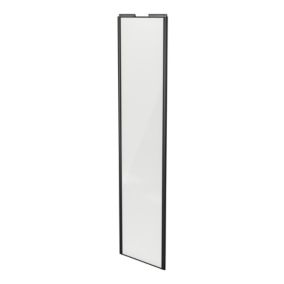 Porte de placard coulissante blanc profil noir brillant GoodHome Arius H. 248,5 x L. 62.2 cm + amortisseurs