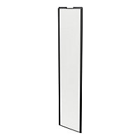 Porte de placard coulissante blanc profil noir GoodHome Arius H. 248,5 x L. 62.2 cm + amortisseurs