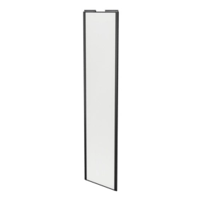 Porte de placard coulissante blanc profil noir GoodHome Arius H. 248,5 x L. 62.2 cm + amortisseurs