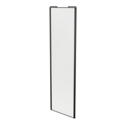 Porte de placard coulissante blanc profil noir GoodHome Arius H. 248,5 x L. 77.2 cm + amortisseurs