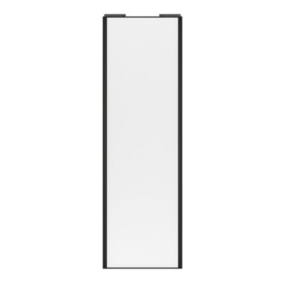 Porte de placard coulissante blanc profil noir GoodHome Arius H. 248,5 x L. 77.2 cm + amortisseurs