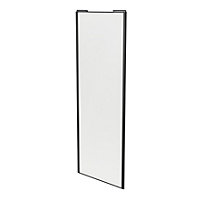 Porte de placard coulissante blanc profil noir GoodHome Arius H. 248,5 x L. 92.2 cm + amortisseurs