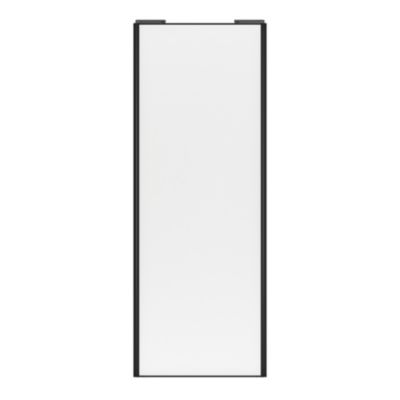 Porte de placard coulissante blanc profil noir GoodHome Arius H. 248,5 x L. 92.2 cm + amortisseurs