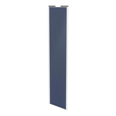 Porte de placard coulissante bleu profil blanc GoodHome Arius H. 248,5 x L. 62.2 cm + amortisseurs