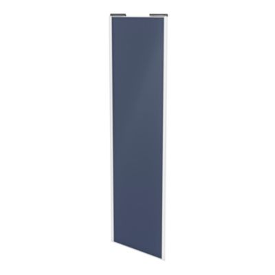 Porte de placard coulissante bleu profil blanc GoodHome Arius H. 248,5 x L. 77.2 cm + amortisseurs