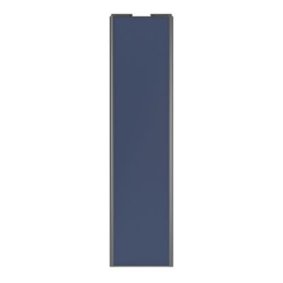 Porte de placard coulissante bleu profil gris GoodHome Arius H. 248,5 x L. 62.2 cm + amortisseurs