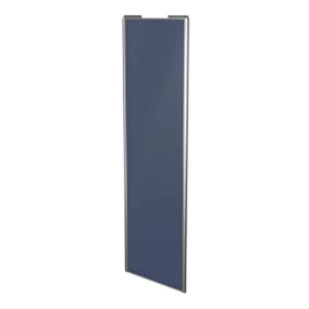 Porte de placard coulissante bleu profil gris GoodHome Arius H. 248,5 x L. 77.2 cm + amortisseurs