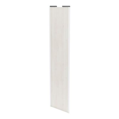 Porte de placard coulissante bois nordique profil blanc GoodHome Arius H. 248,5 x L. 62.2 cm + amortisseurs