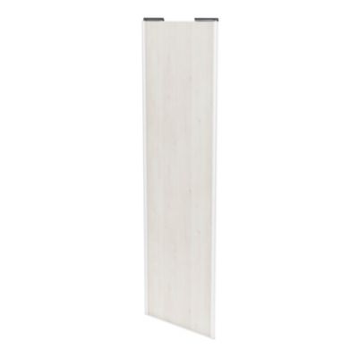 Porte de placard coulissante bois nordique profil blanc GoodHome Arius H. 248,5 x L. 77.2 cm + amortisseurs