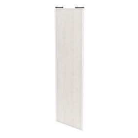 Porte de placard coulissante bois nordique profil blanc GoodHome Arius H. 248,5 x L. 77.2 cm + amortisseurs