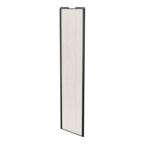 Porte de placard coulissante bois nordique profil noir GoodHome Arius H. 248,5 x L. 62.2 cm + amortisseurs