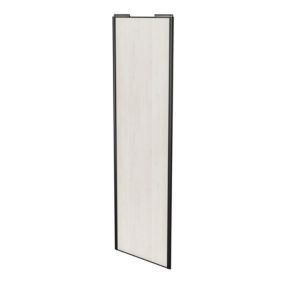 Porte de placard coulissante bois nordique profil noir GoodHome Arius H. 248,5 x L. 77.2 cm + amortisseurs