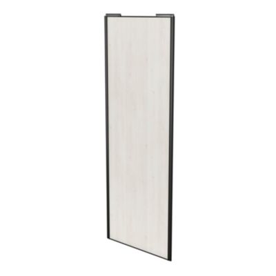 Porte de placard coulissante bois nordique profil noir GoodHome Arius H. 248,5 x L. 92.2 cm + amortisseurs