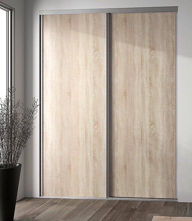 Porte de placard coulissante décor chêne clair Form Valla 92,2 x 247,5 cm | Castorama