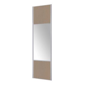 Porte de placard coulissante décor chêne gris miroir Form Valla 62,2 x 247,5 cm
