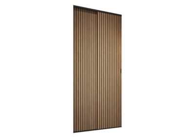 Porte de placard coulissante décor chêne et noir H.250 x l.150 cm, vendues par 2 Optimum Claustra