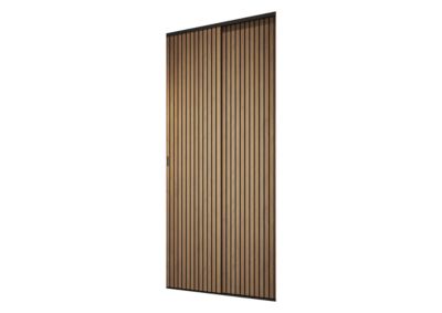 Porte de placard coulissante décor chêne et noir H.250 x l.150 cm, vendues par 2 Optimum Claustra