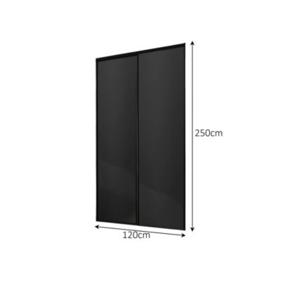 Porte de placard coulissante décor noir 120 x 250 cm vendue par 2